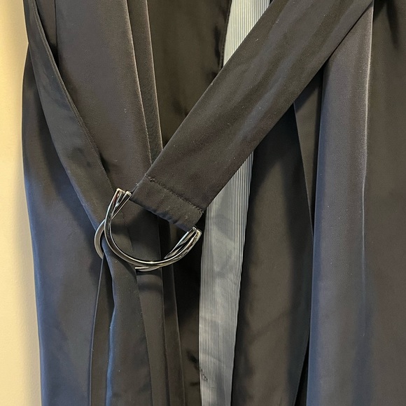 Zara Navy Duster/Trenchcoat Jacket with Silver Buckle - Picture 4 of 5